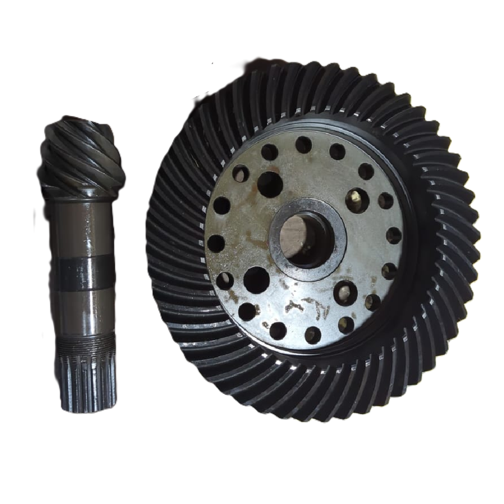 Dana Bevel Gear Pinion Set 192.04.500.01 (Bomag 32010090) – Top view of 7-tooth pinion and 51-tooth crown.
